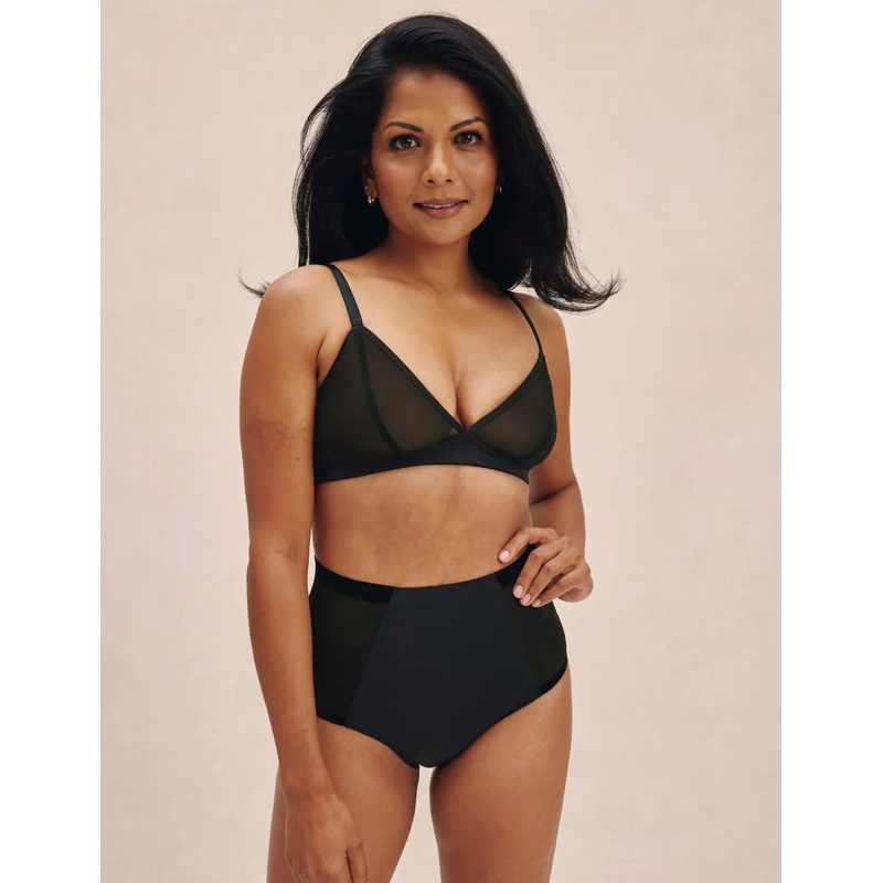 Light Leakproof No-Show Mesh High Rise Oyster XS