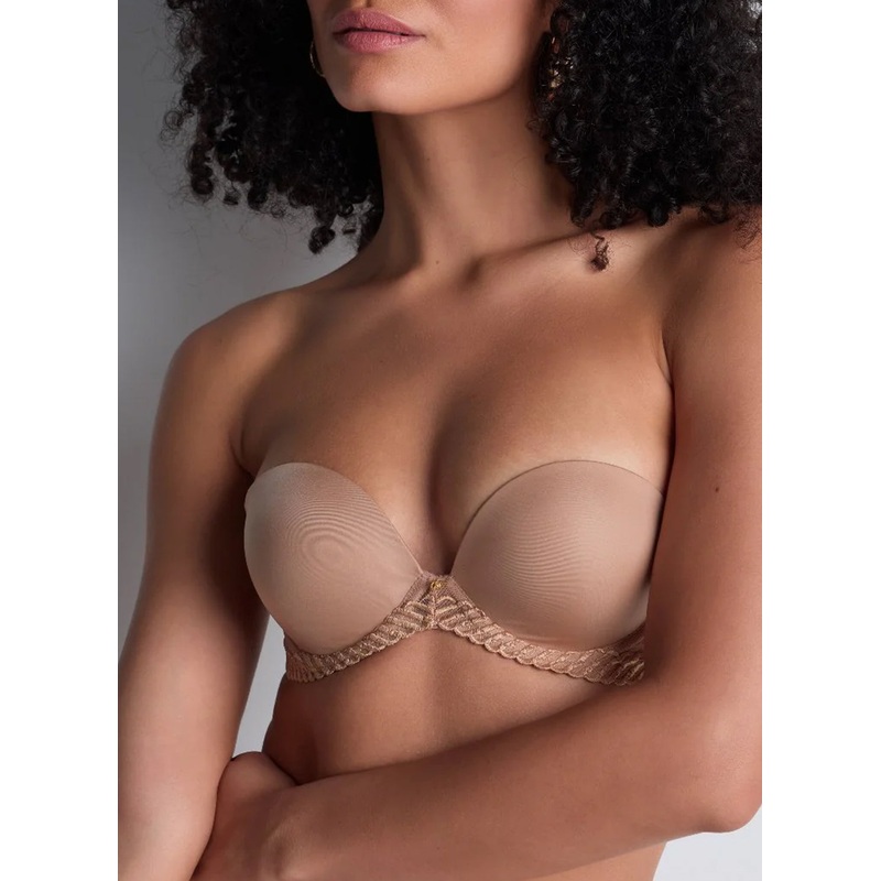 Sheer Emotion Sand Strapless Bra Sand 32A