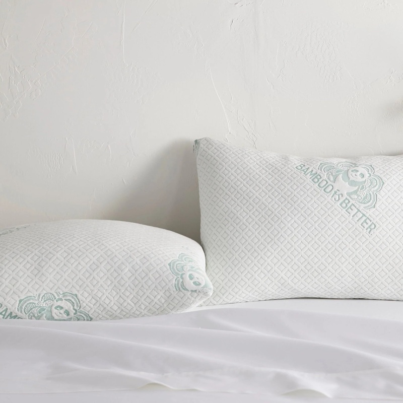 Adjustable Bamboo Cooling Pillow  Memory Foam Comfort QUEEN