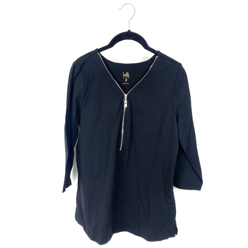 Black Crop Sleeve Half Zip Top – Small/Medium