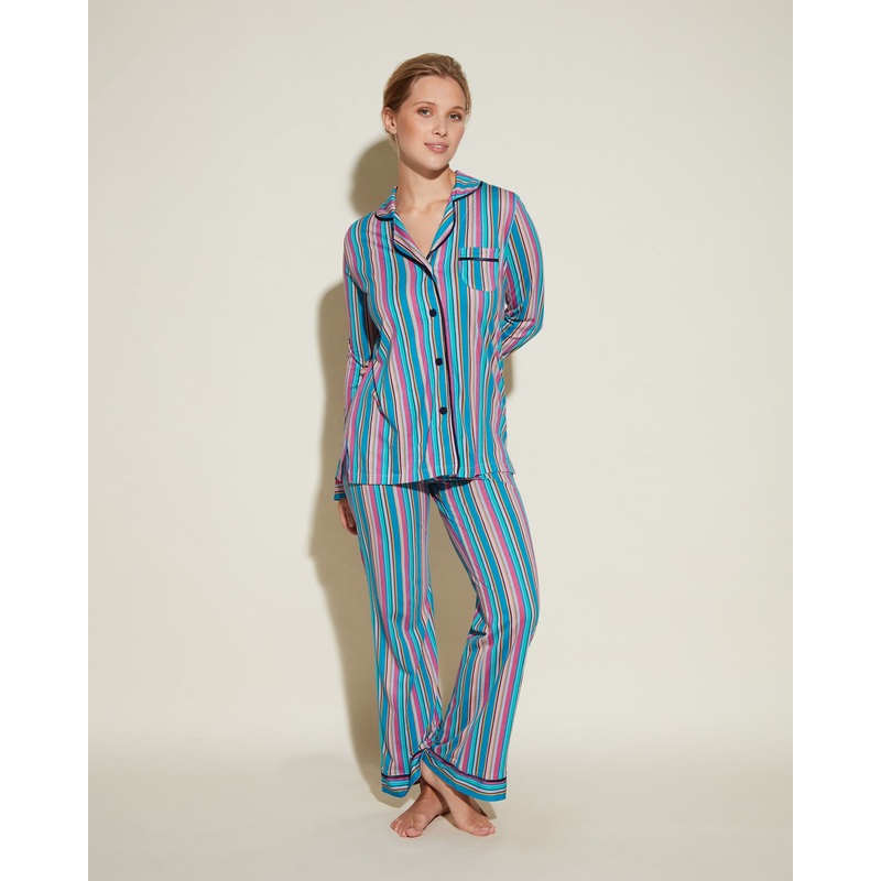 Langrmeliges Top & Hose Pyjama-Set Bold Stripe XS