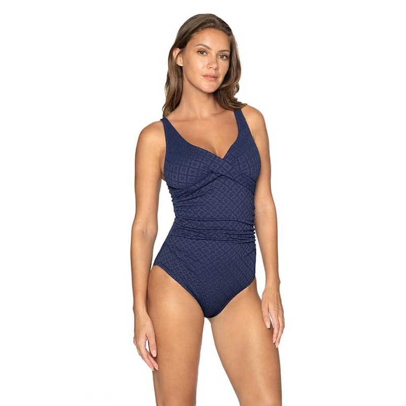 Nip Tuck Salacia Louise Cross Front A-DD Cup One Piece Swimsuit – Navy 2
