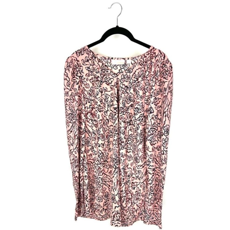Pink Floral Long Sleeve Blouse – Size 10-12