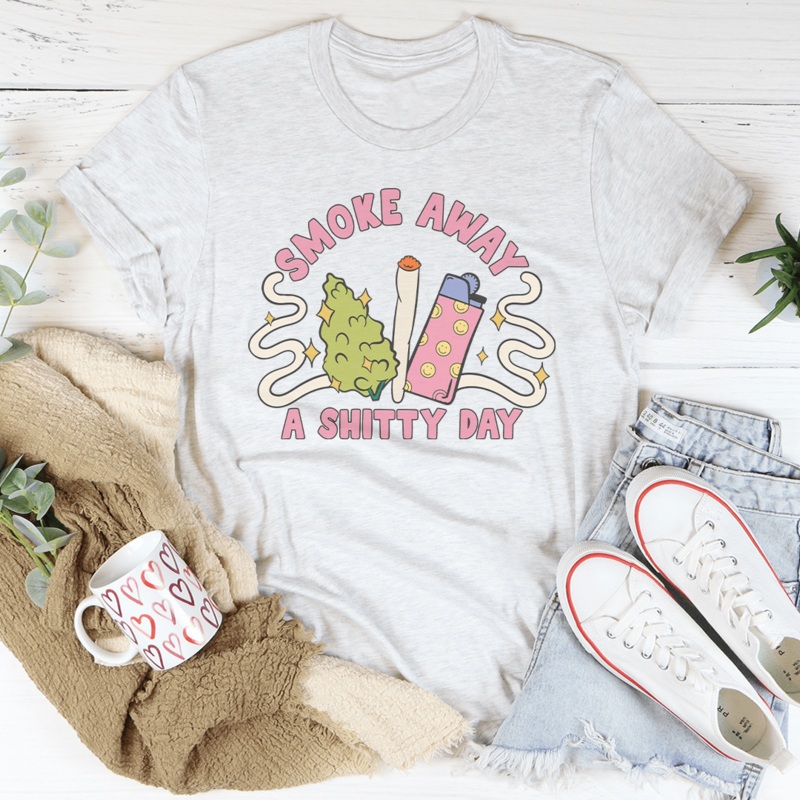 Smoke Away A S-itty Day Tee Black Heather S
