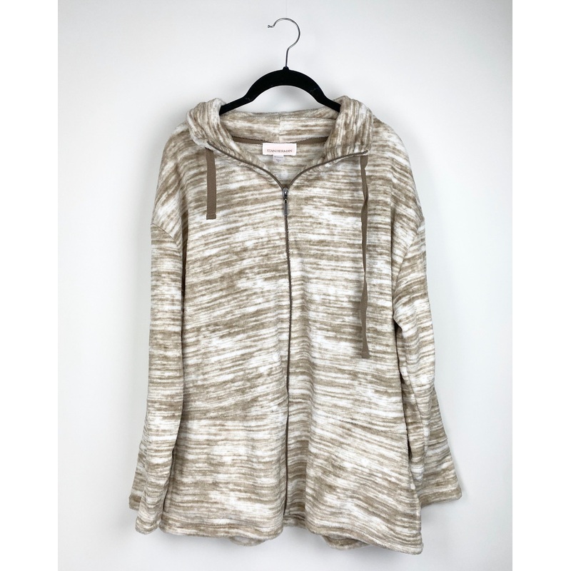 Beige Zip Pullover – Small