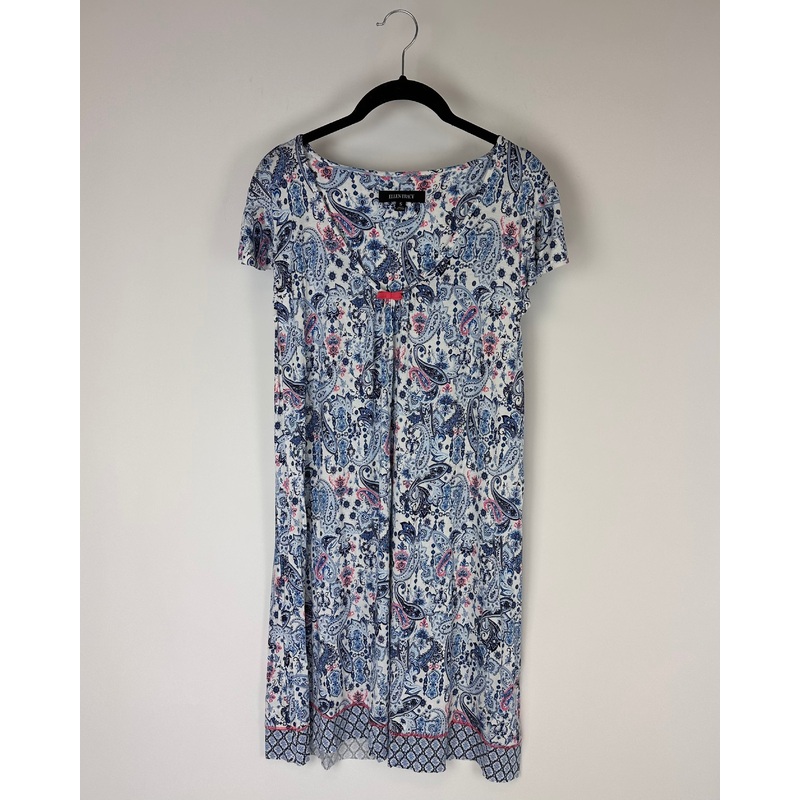Blue and Coral Pattern Nightgown – Small