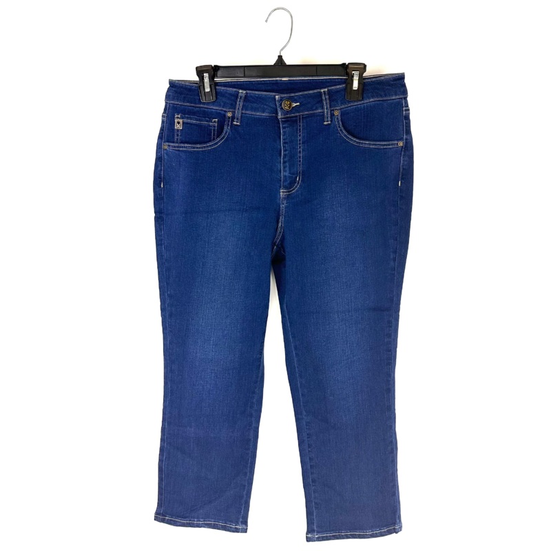 Dark Blue Denim Cropped Jeans – Size 12/14