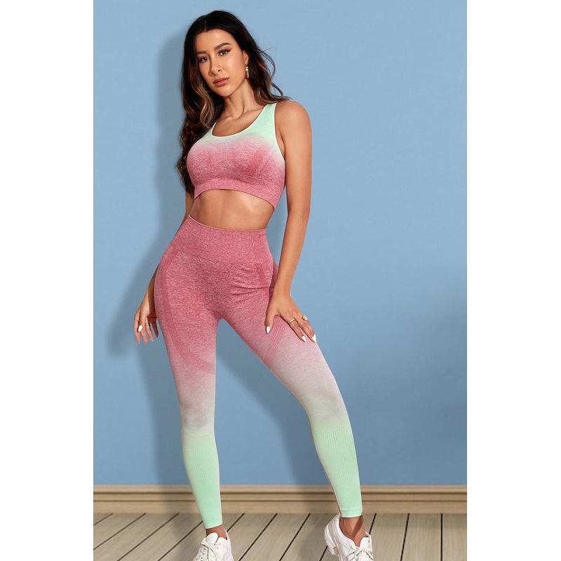 Gradient Sports Tank and Leggings Set Strawberry XS