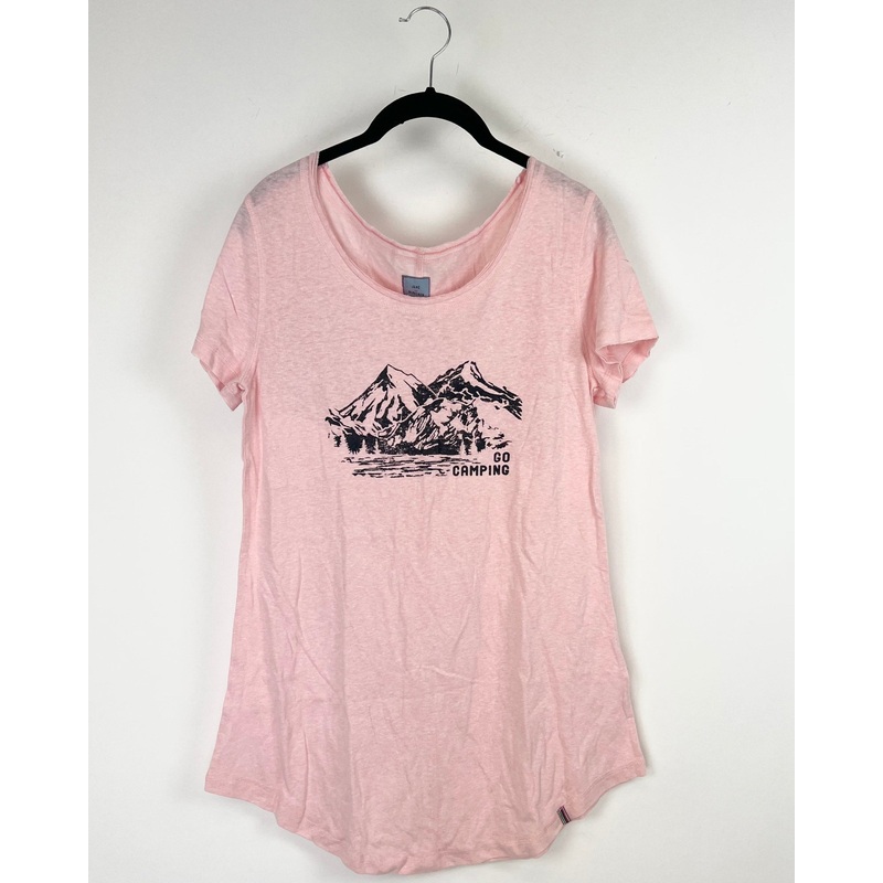 Light Pink Camping Printed Nightgown – Small