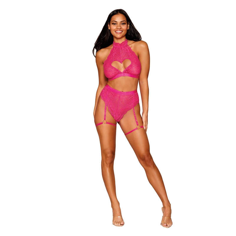 Bralette and Garter Panty – One Size – Peony