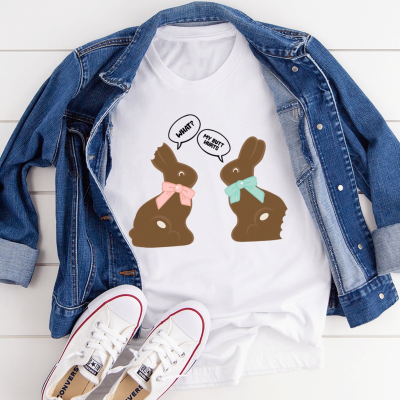 Chocolate Bunny Tee White S