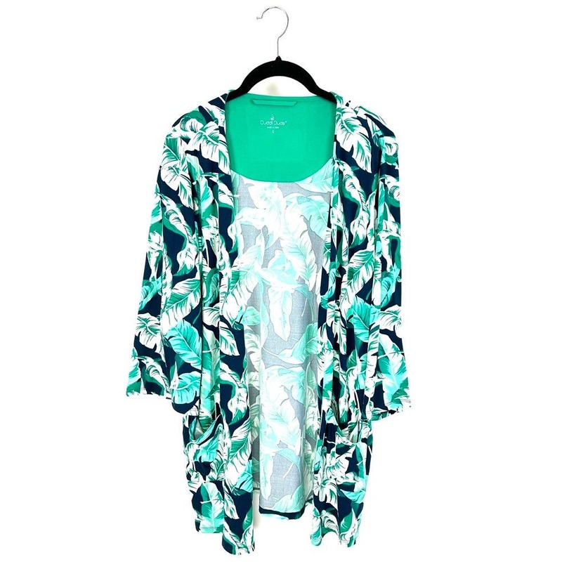 Green And Blue Tropical Print Lounge Cardigan – Size 6/8