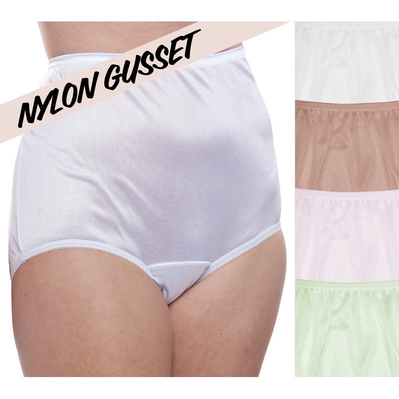 NYLON GUSSET Plain Jane/331 4 Pack: Mocha/Seafoam/White/Lilac 5