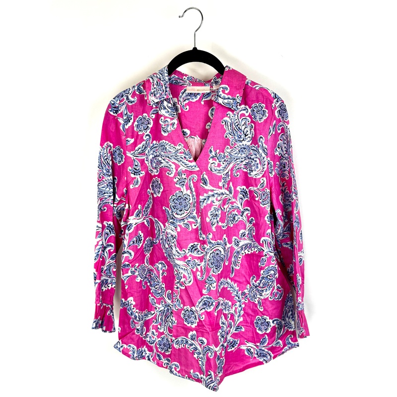 Pink Paisley Long Sleeve Top- Size 6/8