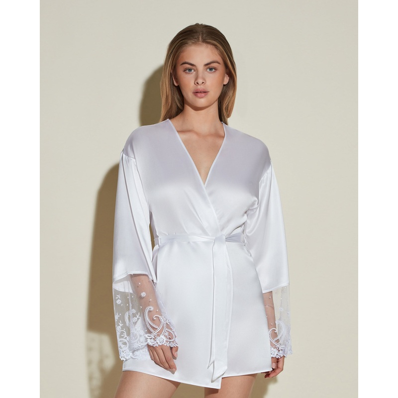 Vestaglia In Seta Bianco S