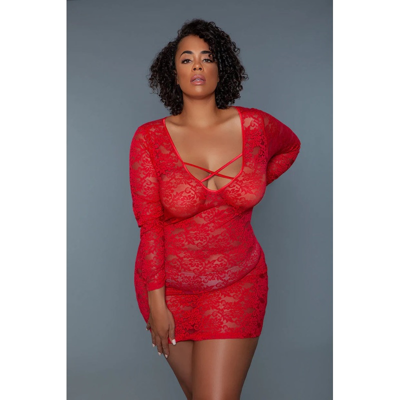 Aurora Queen Size Chemise Red XL