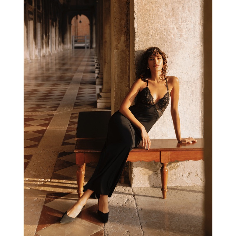 Chemise Longue Italienne Noir S