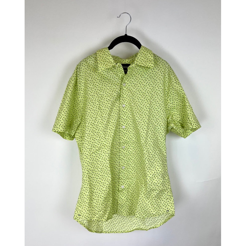 MENS Green Floral Short Sleeve Top – Medium