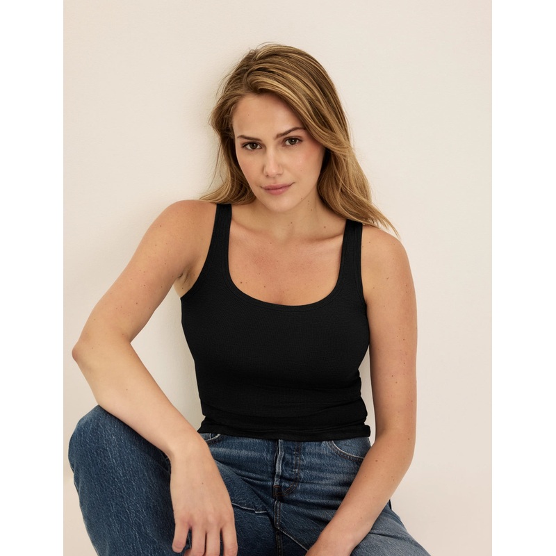 Modal Rib Tank Heathered Grey XS