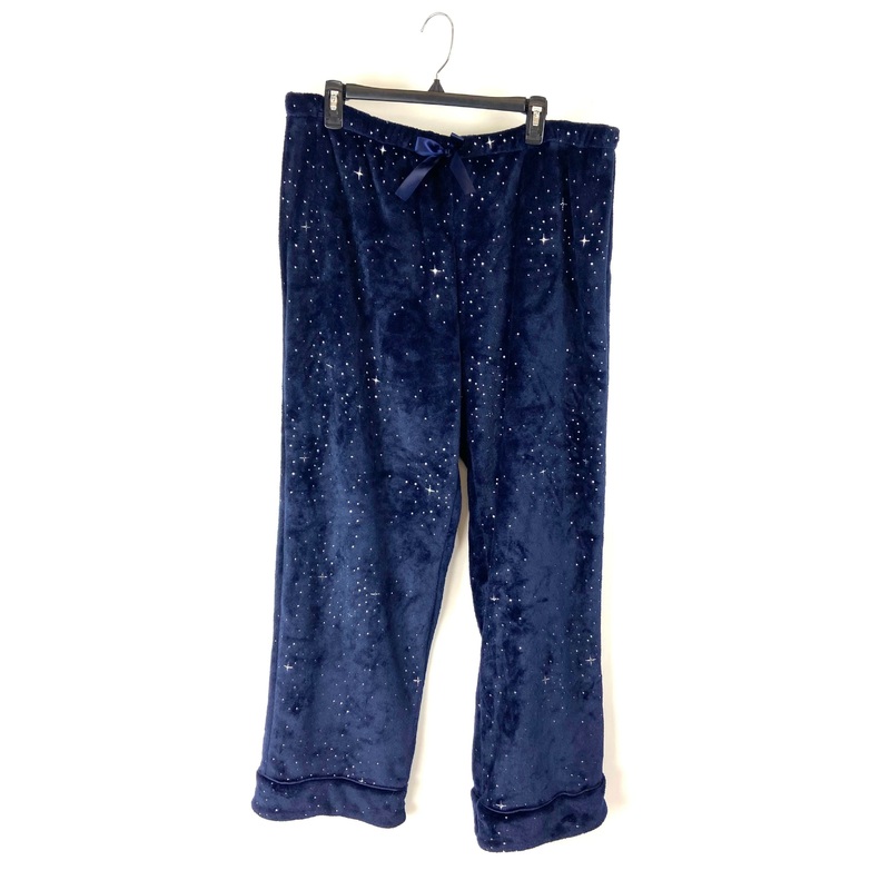 Navy Blue Fleece Pajama Pants- XL/1X