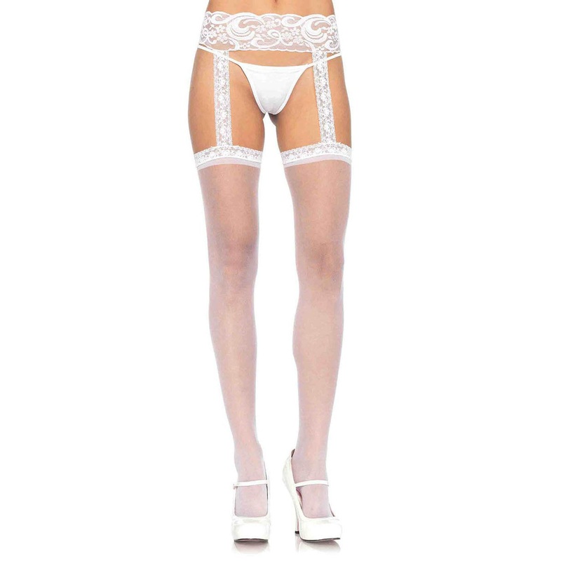 Sheer Thigh Highs – One Size – White