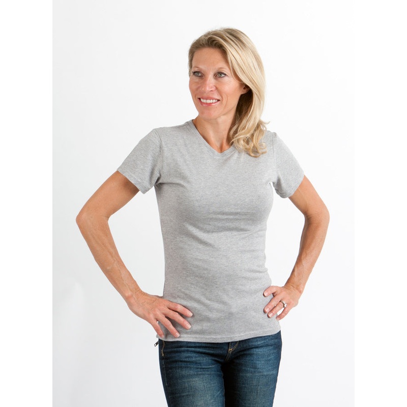 Spun Bamboo Women’s Bamboo/Cotton Short Sleeve Crew Neck T-Shirt – Heather Grey Small