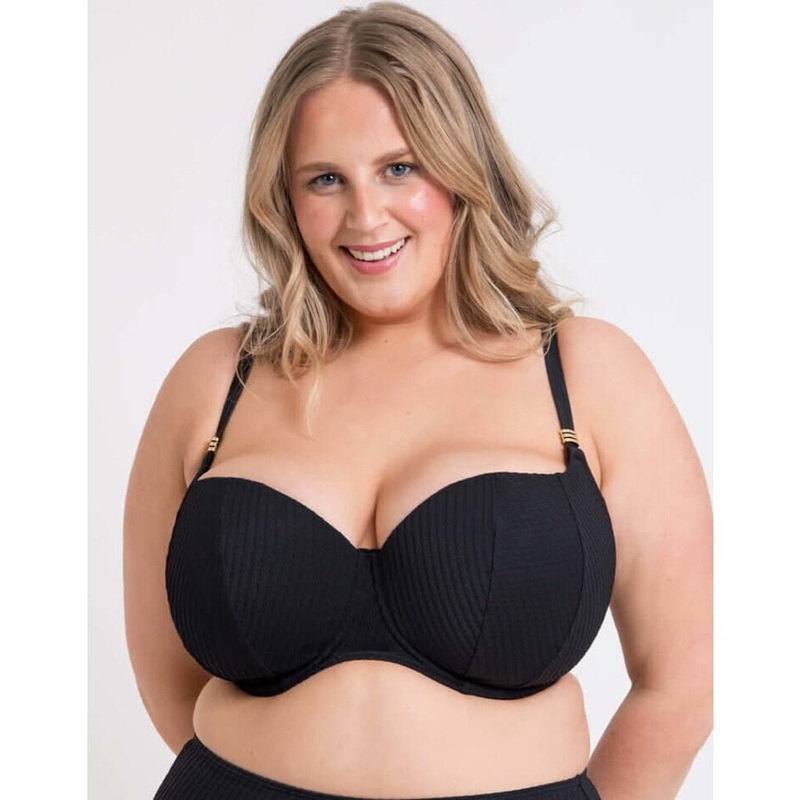 Curvy Kate Jet Set Balcony Bikini Top – Black 32DDD/F