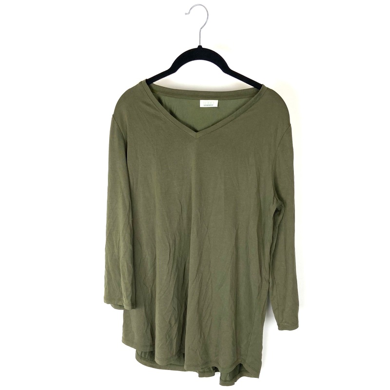 Green V Neck Top- Size 6-8