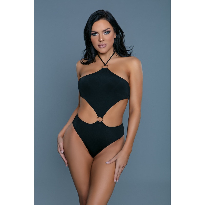 Ivey Halter Neckline Swimsuit Black S