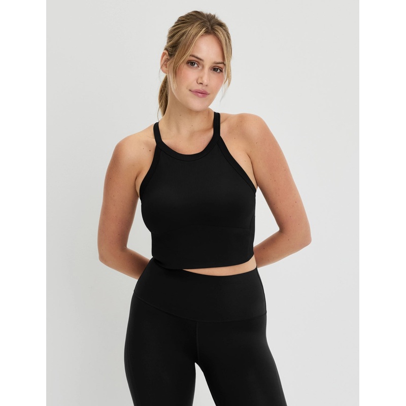 Studio Ribbed Bra Top Black XS