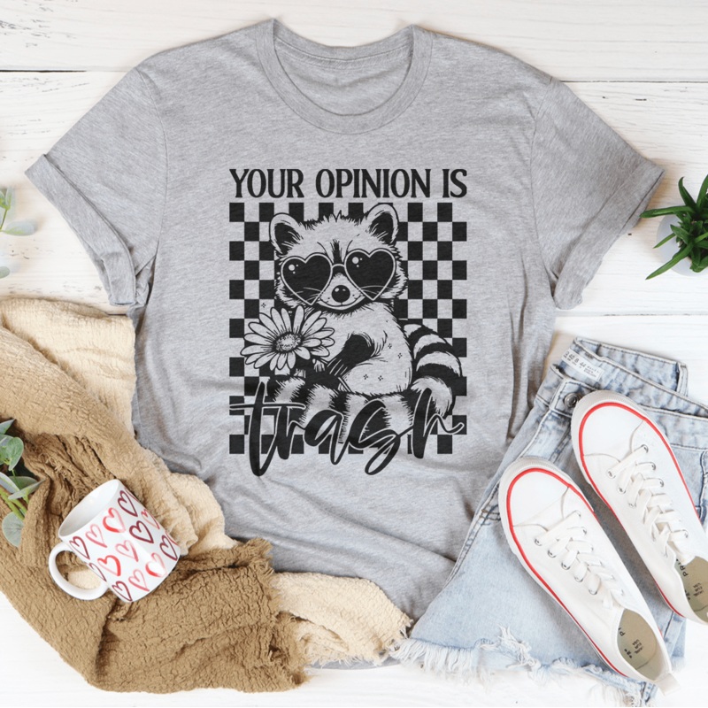 Your Opinion is Trash Tee Black Heather S