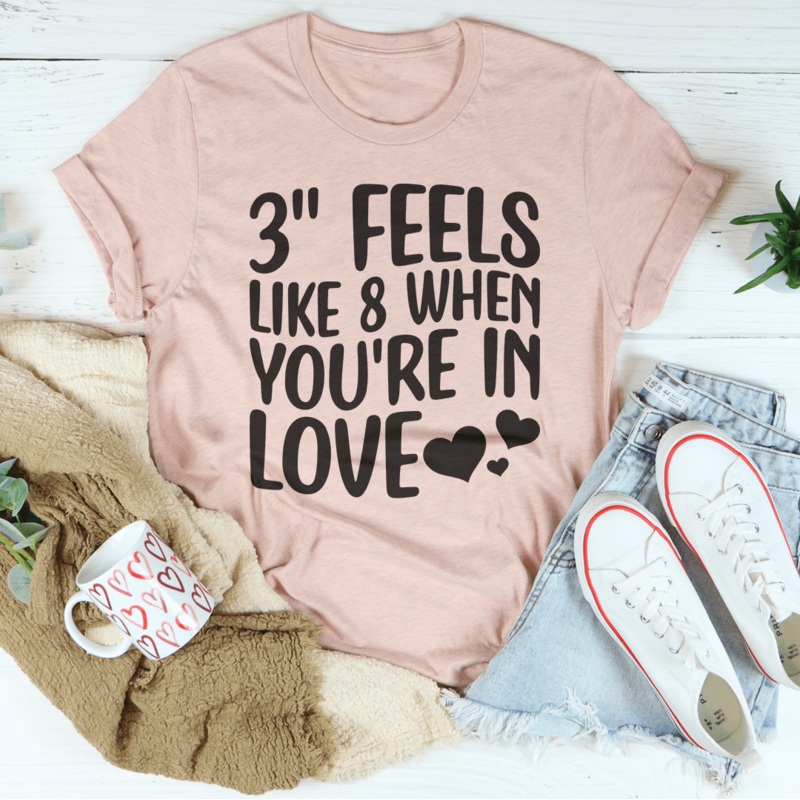 3 Feels Like 8 When You’re In Love Tee Black Heather S