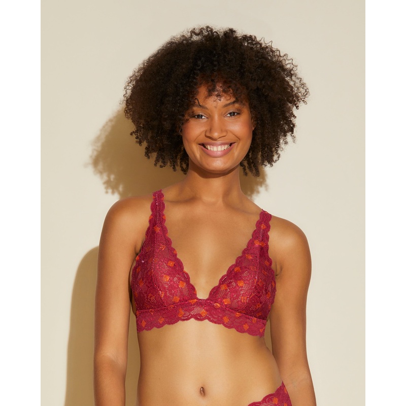 Bralette A Triangolo Alto Diamond Deep Ruby S
