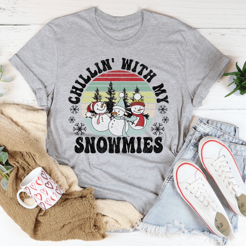Chillin’ With My Snowmies Tee Athletic Heather S