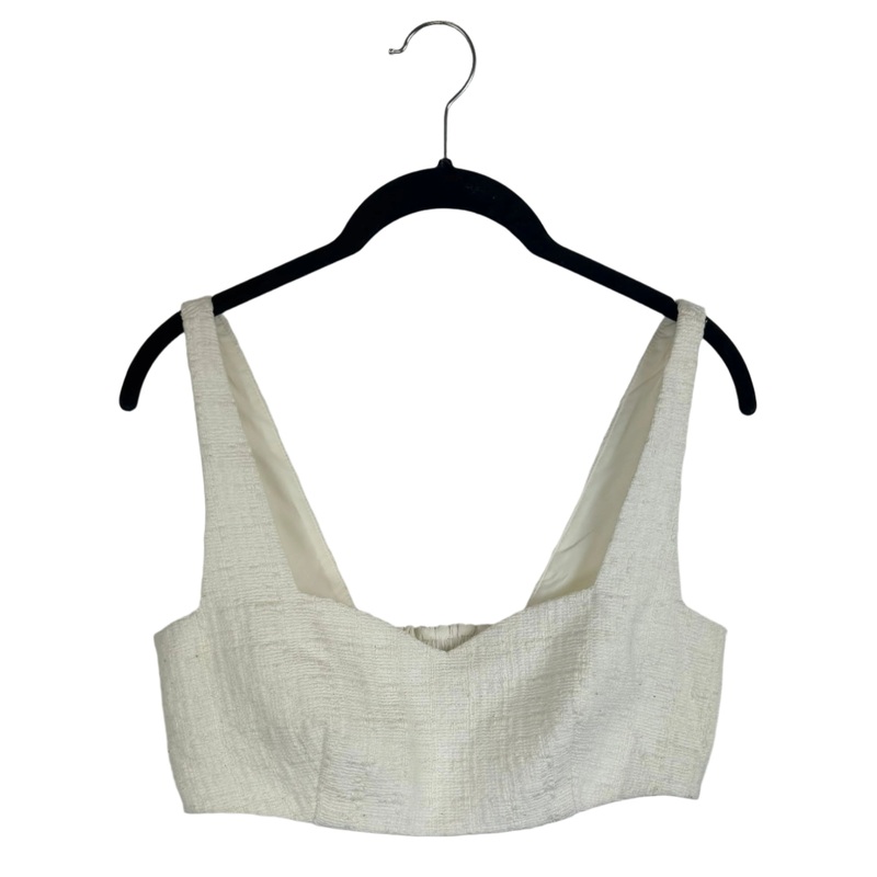 Ivory Tweed Crop Top – Size 4/6