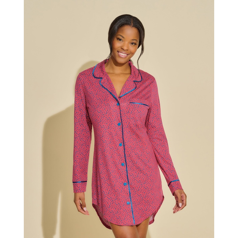 Bedrucktes Nachthemd Fragolino Dots/Mirtillo Dots XS