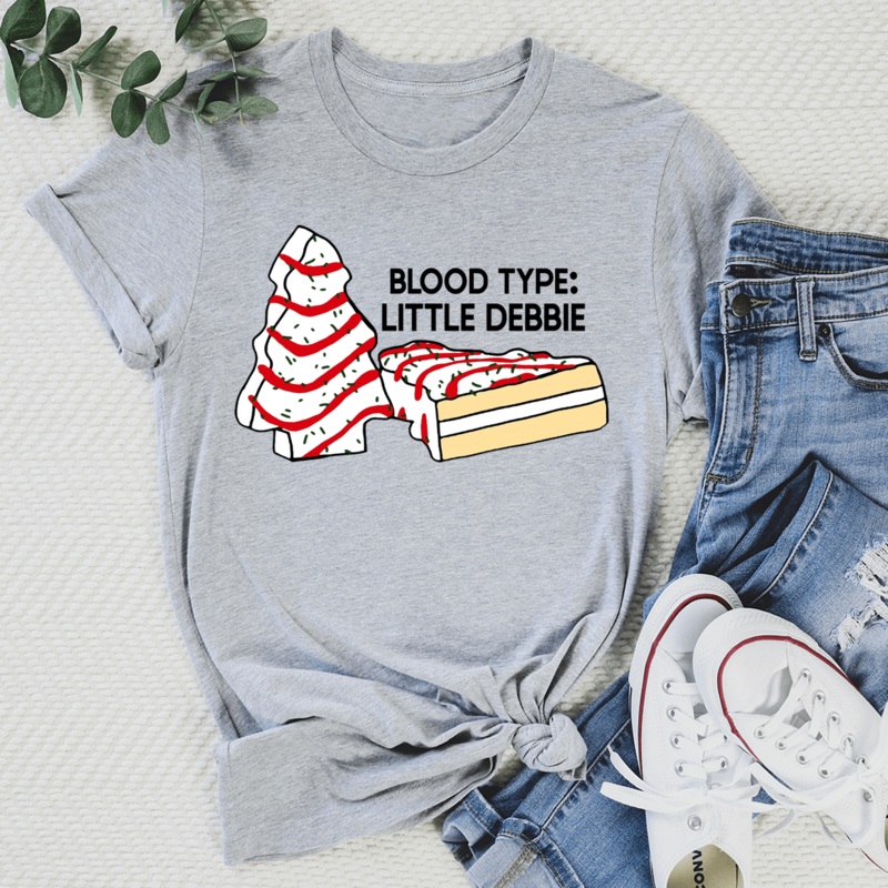 Blood Type Little Debbie Tee Athletic Heather S