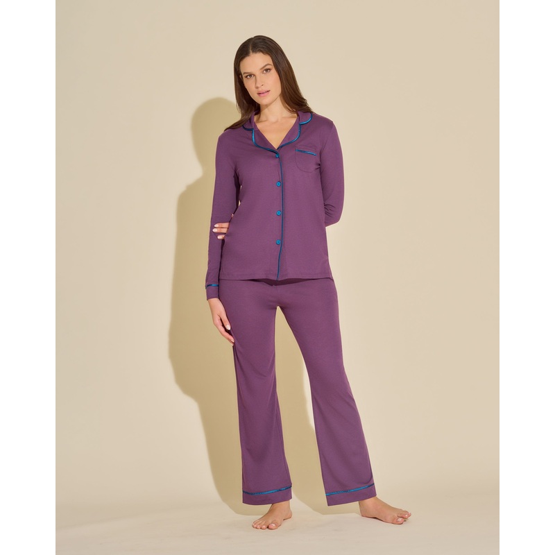 Langrmeliges Top & Boxer Pyjama-Set Grappa/Mirtillo XS