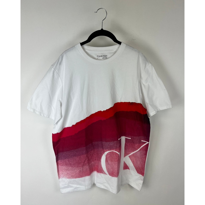 MENS Purple and Pink Graphic Short Sleeve Shirt – Medium