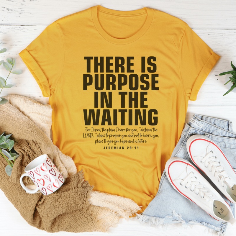 There  Is Purpose In The Waiting Tee Black Heather S