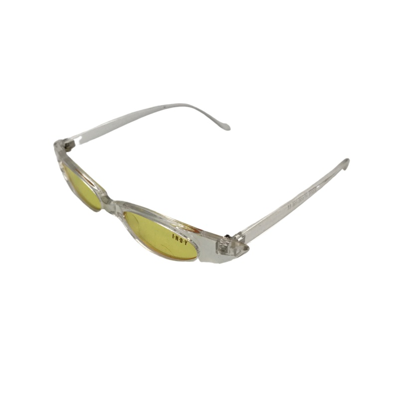 Translucent and Yellow Slim Lens Sunglasses