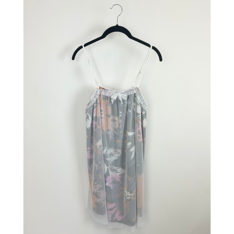 White Mesh Floral Print Nightgown – Size 2/4