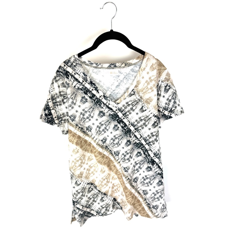 Black And Beige Tie-Dye T-Shirt – Size 6/8
