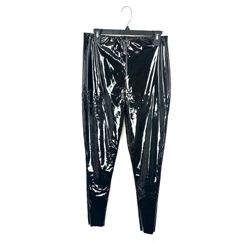Black Shiny Faux Leather Pants – Medium