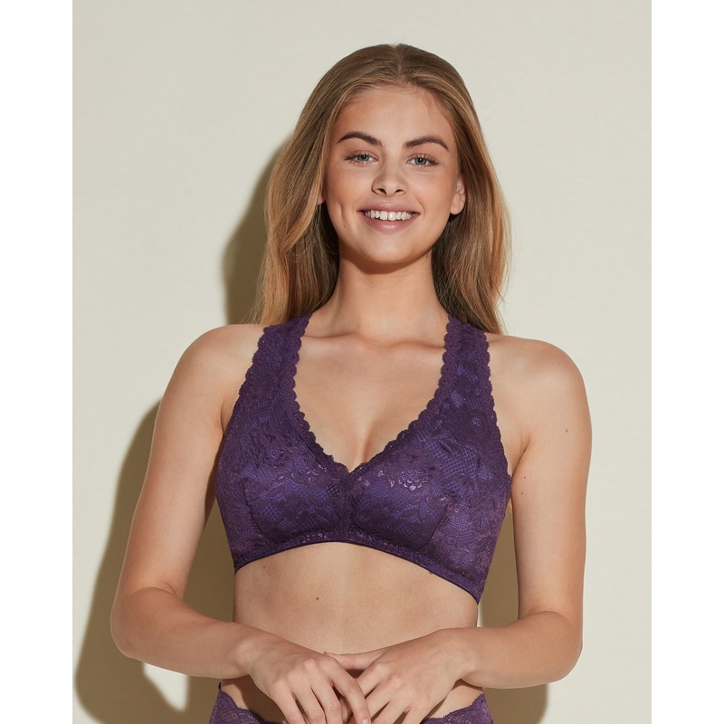 Bralette Imbottita Con Spalline Incrociate Zaadi Purple S