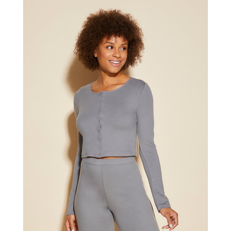 Cardigan Raccourci Gris XS