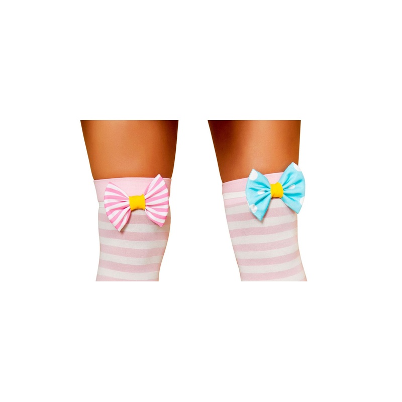 Clown Stocking Bow only Baby Pink/Baby Blue One Size