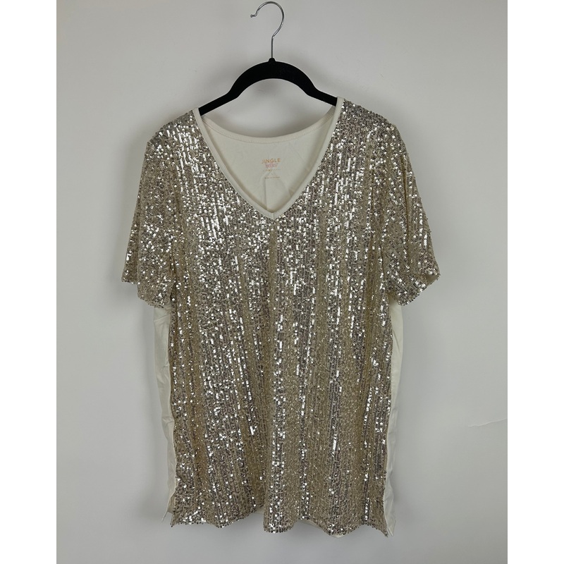 Gold Sequin T-Shirt – Size 6/8