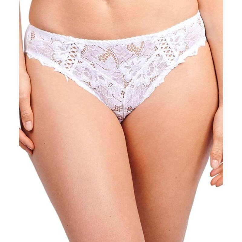 Sans Complexe Arum Microfiber and Lace Hipster Brief – White M