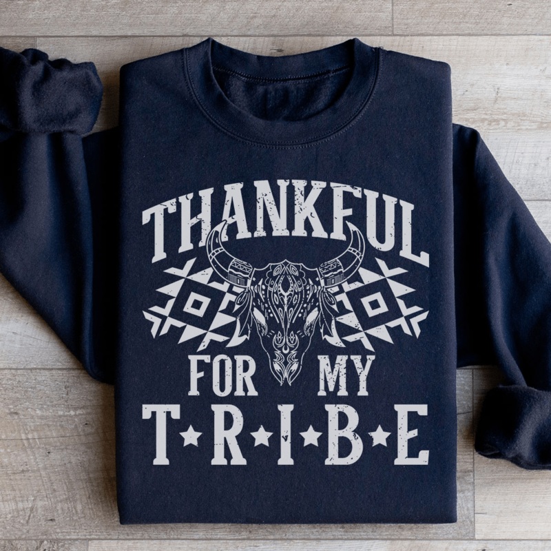 Thankful For My Tribe Sweatshirt Black S